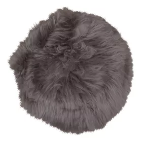 Perna scaun din piele de miel, maro, Ø35 cm