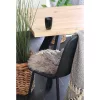 Perna scaun din piele de miel, maro, Ø35 cm