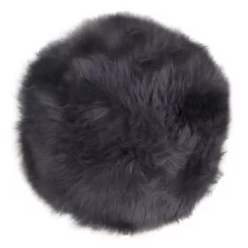 Perna scaun piele de miel, gri, Ø35 cm