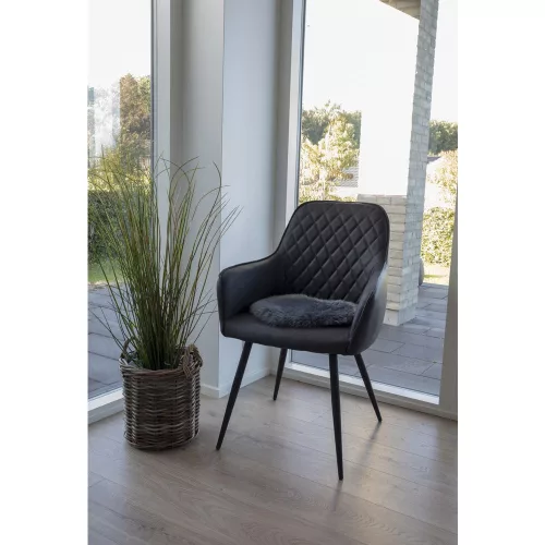 Perna scaun piele de miel, gri, Ø35 cm