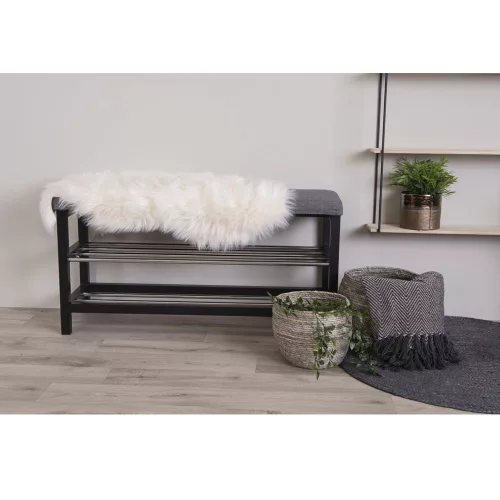 Covor din piele de miel, piele ecologică 50x85 cm, ivory
