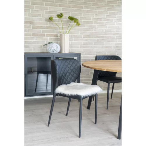 Piele de miel, piele ecologică, pernă de șezut 40x40 cm, culoare fildeș