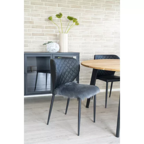 Pernă de șezut din piele de miel, piele ecologică, 40x40 cm, gri