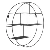 Raft de perete Genk, oțel, negru ø47x10cm