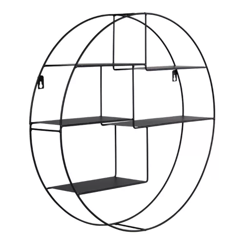 Raft de perete Genk, oțel, negru ø47x10cm
