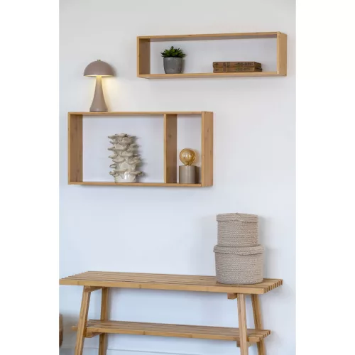 Raft de perete Ember, bambus, 70x15x35.5cm