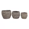 Set de 3 coșuri Tivoli, frunze de porumb, gri