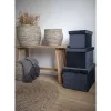 Set de 3 coșuri Tivoli, frunze de porumb, gri