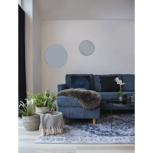 Set de 3 coșuri Tivoli, frunze de porumb, gri