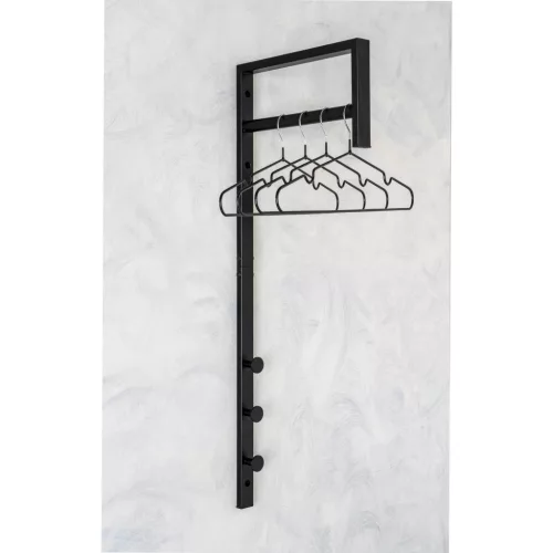 Suport de haine din metal, negru, 30 x 3 x 82 cm