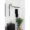 Suport de haine din metal, negru, 30 x 3 x 82 cm