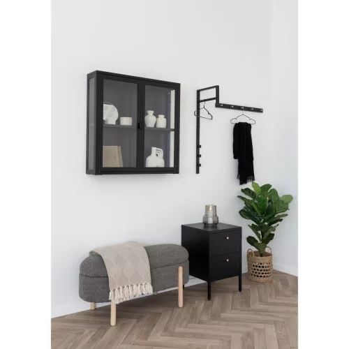 Suport de haine din metal, negru, 30 x 3 x 82 cm