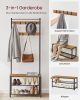 vasagle-mobilier-hol-cu-rafturi-umerase-suport-pentru-pantofi-si-scaun-nuc-rustic