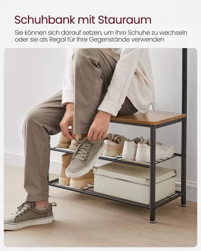 vasagle-mobilier-hol-cu-rafturi-umerase-suport-pentru-pantofi-si-scaun-nuc-rustic