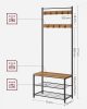 vasagle-mobilier-hol-cu-rafturi-umerase-suport-pentru-pantofi-si-scaun-nuc-rustic