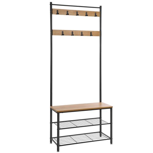 vasagle-mobilier-hol-cu-rafturi-umerase-suport-pentru-pantofi-si-scaun-mango-175x70x32cm