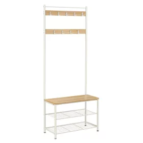 vasagle-mobilier-hol-cu-rafturi-umerase-suport-pentru-pantofi-si-scaun-stejar-si-alb