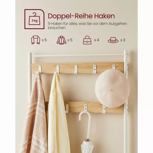 vasagle-mobilier-hol-cu-rafturi-umerase-suport-pentru-pantofi-si-scaun-stejar-si-alb