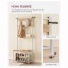 vasagle-mobilier-hol-cu-rafturi-umerase-suport-pentru-pantofi-si-scaun-stejar-si-alb