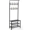 songmics-mobilier-hol-cu-rafturi-umerase-suport-pentru-pantofi-si-scaun-negru-187x68x35cm