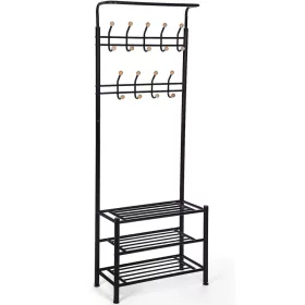 songmics-mobilier-hol-cu-rafturi-umerase-suport-pentru-pantofi-si-scaun-negru-187x68x35cm
