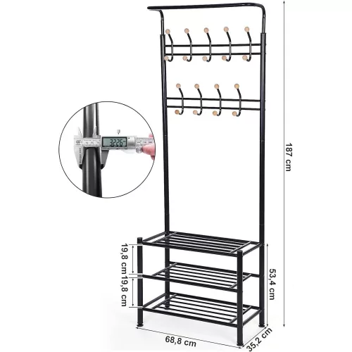 songmics-mobilier-hol-cu-rafturi-umerase-suport-pentru-pantofi-si-scaun-negru-187x68x35cm
