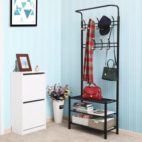songmics-mobilier-hol-cu-rafturi-umerase-suport-pentru-pantofi-si-scaun-negru-187x68x35cm