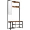 vasagle-mobilier-hol-cu-rafturi-umerase-oglinda-suport-pentru-pantofi-si-scaun-maro-rustic