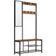 vasagle-mobilier-hol-cu-rafturi-umerase-oglinda-suport-pentru-pantofi-si-scaun-maro-rustic