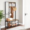 vasagle-mobilier-hol-cu-rafturi-umerase-oglinda-suport-pentru-pantofi-si-scaun-maro-rustic