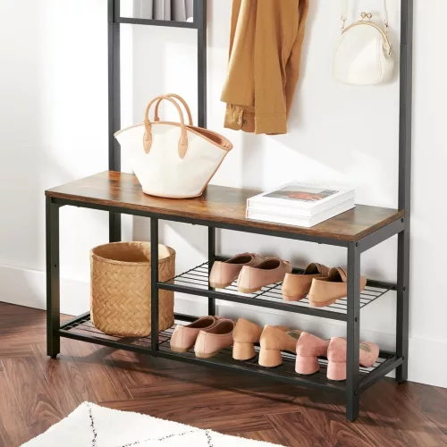 vasagle-mobilier-hol-cu-rafturi-umerase-oglinda-suport-pentru-pantofi-si-scaun-maro-rustic