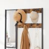 vasagle-mobilier-hol-cu-rafturi-umerase-oglinda-suport-pentru-pantofi-si-scaun-maro-rustic