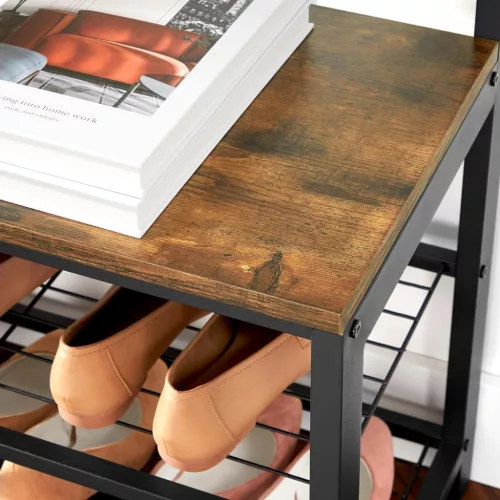 vasagle-mobilier-hol-cu-rafturi-umerase-oglinda-suport-pentru-pantofi-si-scaun-maro-rustic