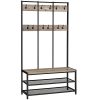 vasagle-mobilier-hol-cu-rafturi-umerase-suport-pentru-pantofi-si-scaun-greige-100x40x184cm