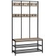 vasagle-mobilier-hol-cu-rafturi-umerase-suport-pentru-pantofi-si-scaun-greige-100x40x184cm