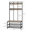 vasagle-mobilier-hol-cu-rafturi-umerase-suport-pentru-pantofi-si-scaun-greige-100x40x184cm