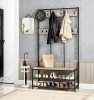 vasagle-mobilier-hol-cu-rafturi-umerase-suport-pentru-pantofi-si-scaun-greige-100x40x184cm