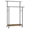 Suport pentru haine cu raft, 2 bare, maro vintage 98.5x39.6x156.8cm