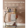 Suport pentru haine cu raft, 2 bare, maro vintage 98.5x39.6x156.8cm