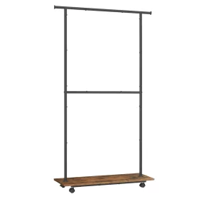 songmics-suport-pentru-haine-pe-roti-2-bare-capacitate-de-incarcare-55kg-maro-si-negru