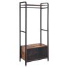 vasagle-suport-deschis-pentru-depozitare-haine-rustic-maro-si-negru-80x40x180cm