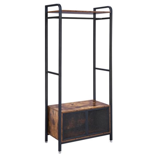 vasagle-suport-deschis-pentru-depozitare-haine-rustic-maro-si-negru-80x40x180cm