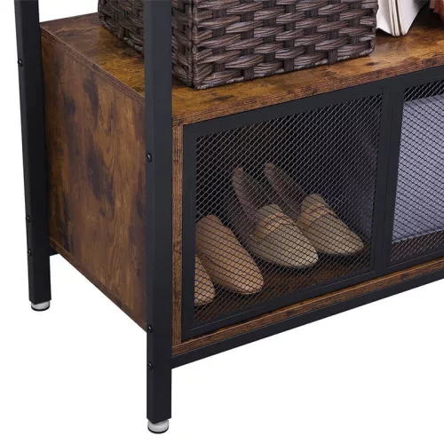 vasagle-suport-deschis-pentru-depozitare-haine-rustic-maro-si-negru-80x40x180cm