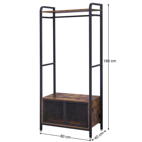 vasagle-suport-deschis-pentru-depozitare-haine-rustic-maro-si-negru-80x40x180cm