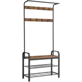 vasagle-mobilier-hol-cu-rafturi-umerase-suport-pentru-pantofi-si-scaun-maro-rustic-1