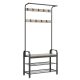 vasagle-mobilier-hol-cu-rafturi-umerase-suport-pentru-pantofi-si-scaun-greige-183x84x30cm