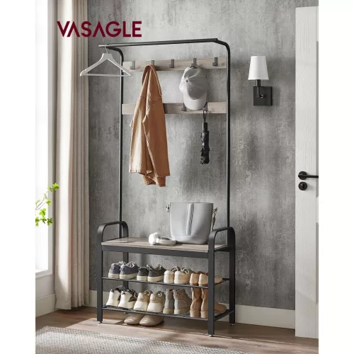 vasagle-mobilier-hol-cu-rafturi-umerase-suport-pentru-pantofi-si-scaun-greige-183x84x30cm