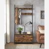 vasagle-mobilier-hol-cu-rafturi-umerase-dulap-de-pantofi-maro-rustic-85x30x180cm