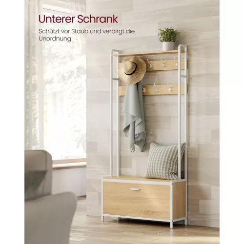 vasagle-mobilier-hol-cu-bancheta-umerase-dulap-de-pantofi-stejar-si-alb-85x30x180cm