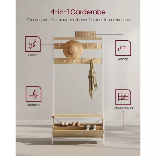 vasagle-mobilier-hol-cu-bancheta-umerase-dulap-de-pantofi-stejar-si-alb-85x30x180cm